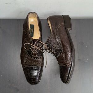 Zelli Men's Ostrich Leather Oxford Shoes